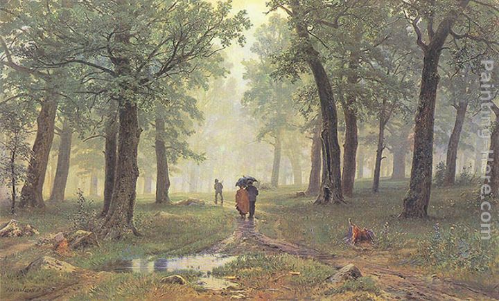 Rain in the Oak Grove painting - Ivan Shishkin Rain in the Oak Grove art painting